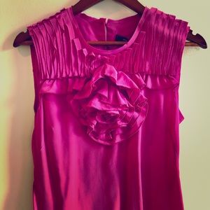 BCBG magenta flower appliqué sleeveless top